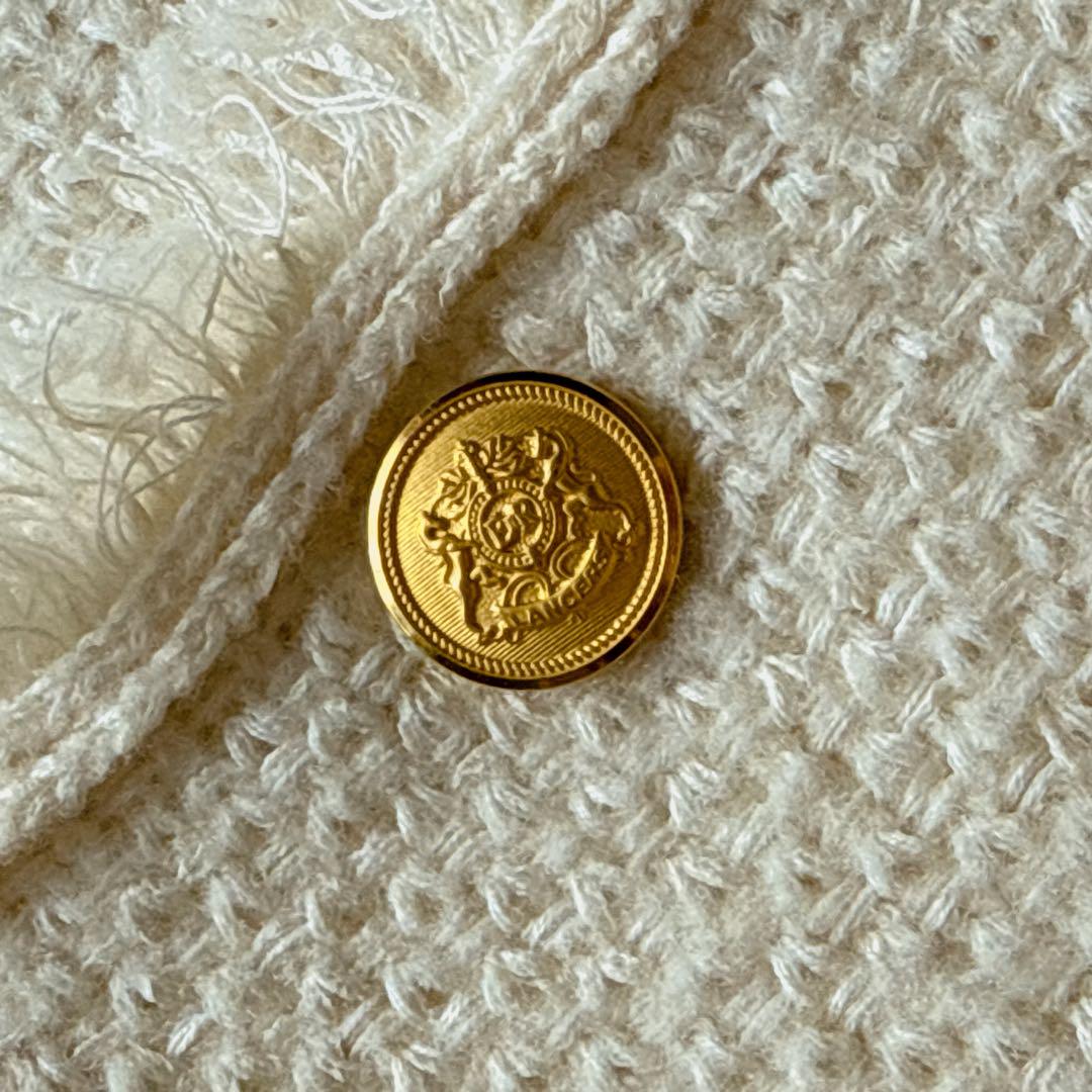 極美品】ADAWAS アダワス ツイード ノーカラージャケット 金