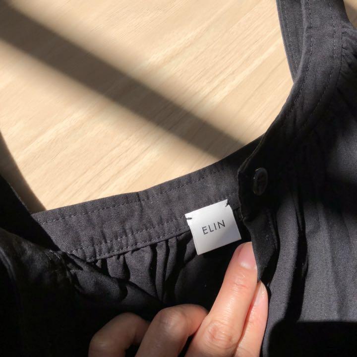 豊富な国産 美品 36 黒 Em9FL-m96787324363 ELIN ボリュームロングマキシワンピース 大得価セール