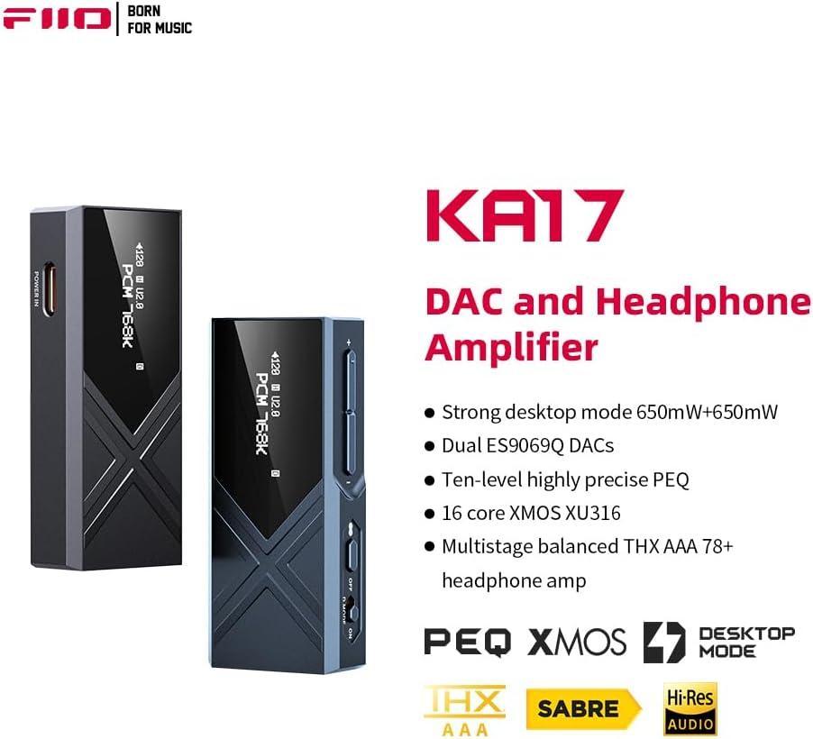 FiiO KA17 ポータブル USB DAC オーディオ ブルー 青