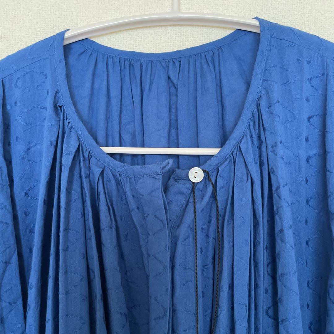 新品タグ付き✨utilite ユティリテ 総刺繍 コットンボイルワンピース 青