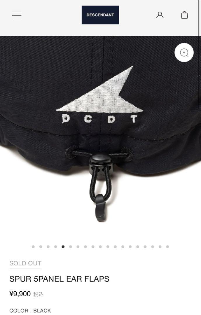 DESCENDANT SPUR 5PANEL EAR FLAPS ブラック