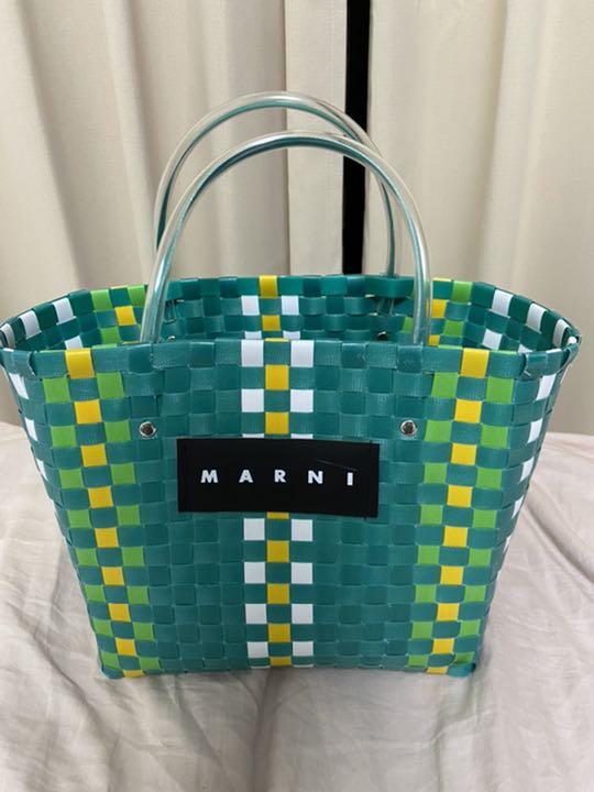 2021 新作】 マルニ marni マーケット グリーン トート ストライプ ...