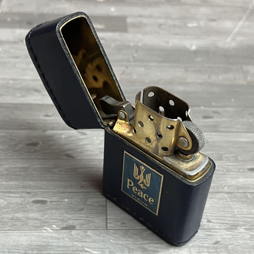 Peace MEDIUM ZIPPO ライター レザー 限定品 ピース ジッポー