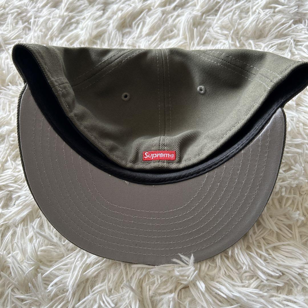 Supreme シンプル モスグリーン ロゴ キャップ new era 帽子