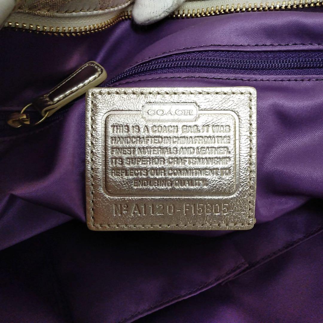 2502-172｜美品｜コーチ シグネチャー 2WAYバッグ シャンパン