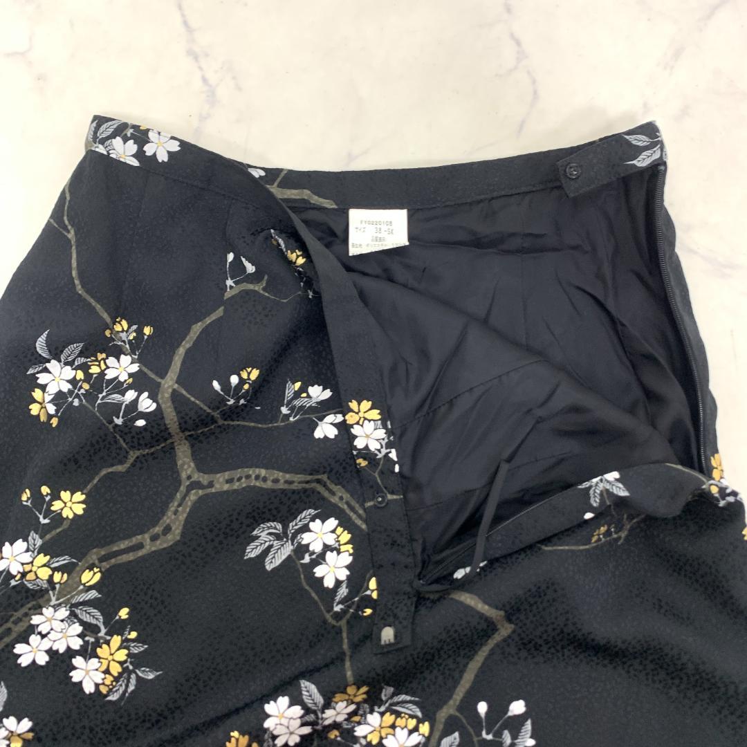 LA7903 ハナエモリ 装飾 スカートセットアップ ブラック ポリエステル M