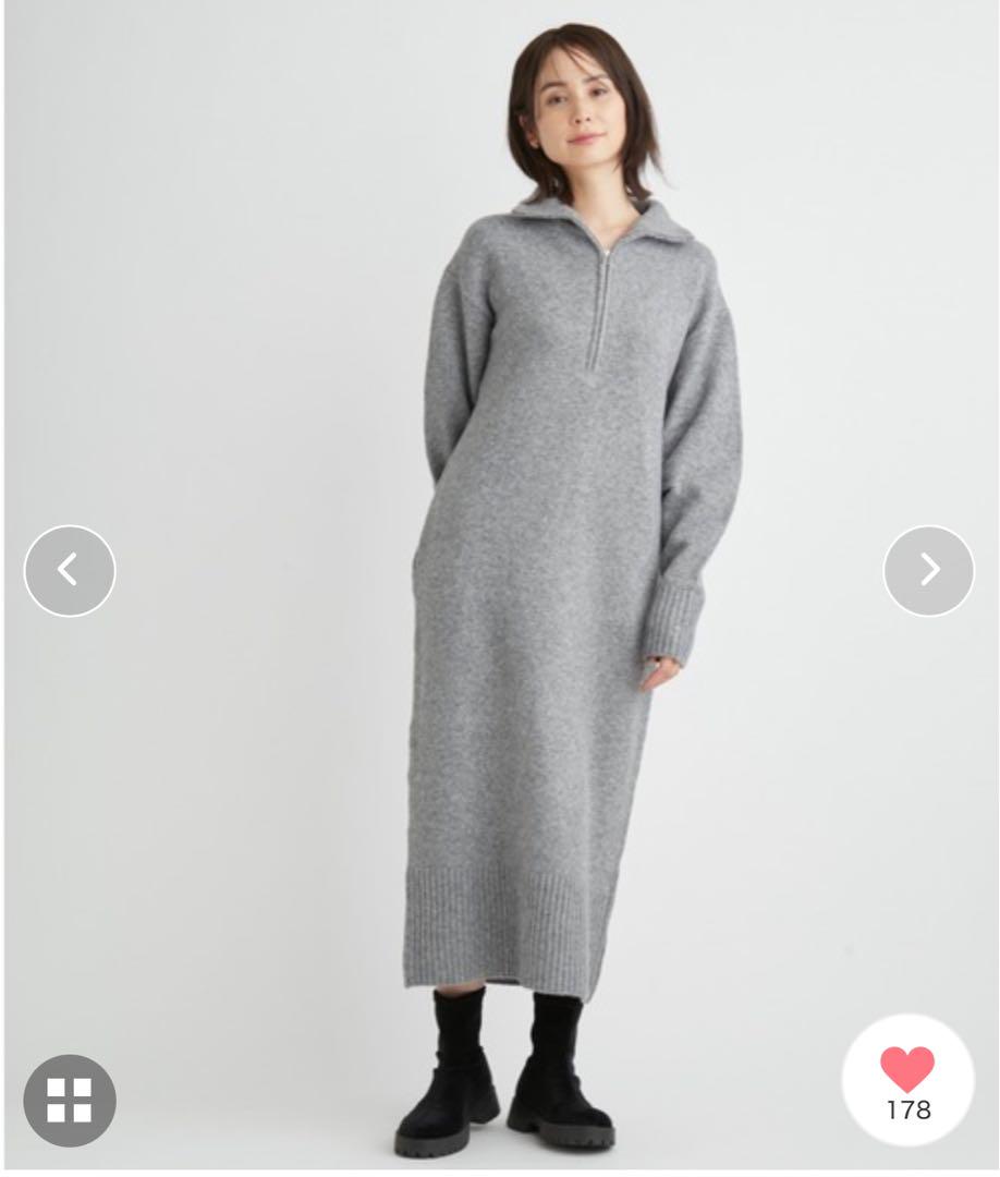 emmi ベストandハーフジップワンピース　グレー byondscape.com