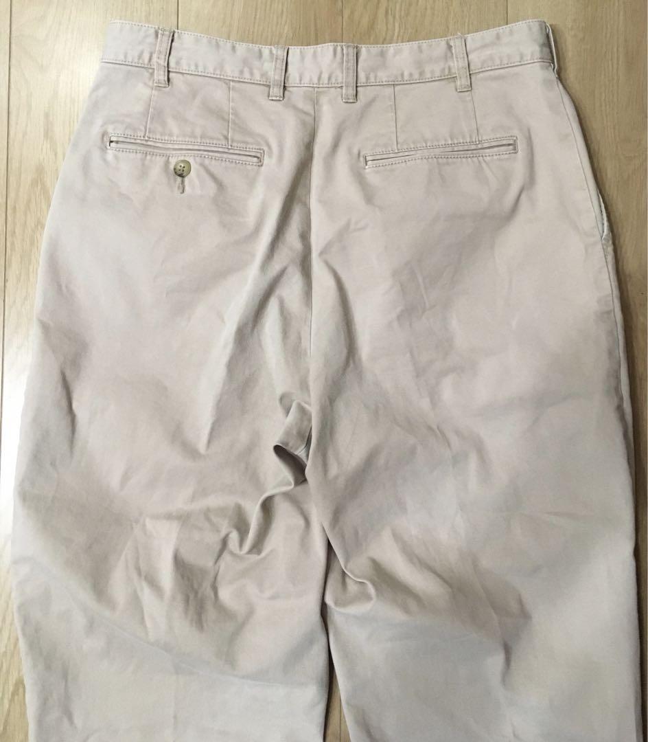 BEAMS PLUS 日本製 2プリーツ チノトラウザーズ パンツ ベージュ M