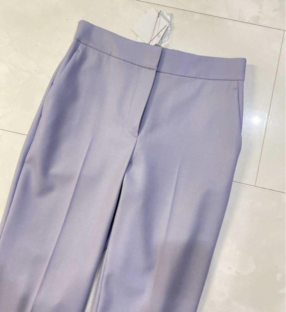 セオリーリュクス☆サキソニー綺麗色クロップドパンツ36パープルヘザー未使用