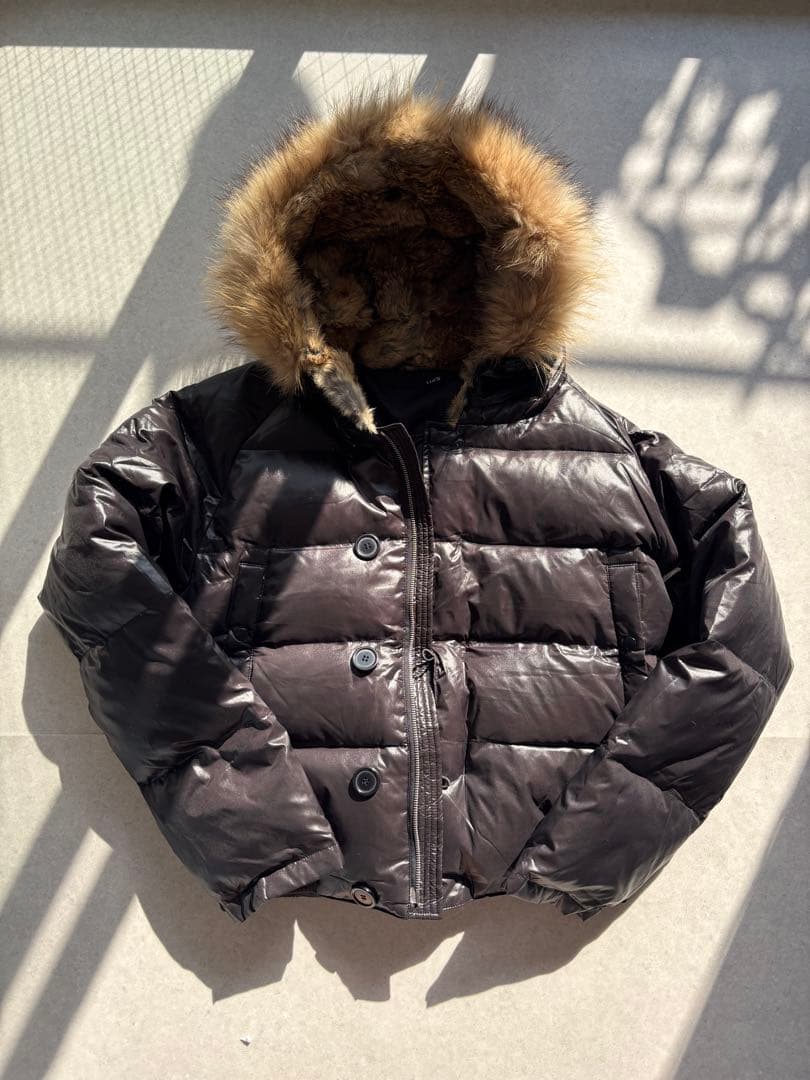 短丈 y2k ファーダウンジャケット平成 お兄系 光沢 グランジ 着画ありM Archive