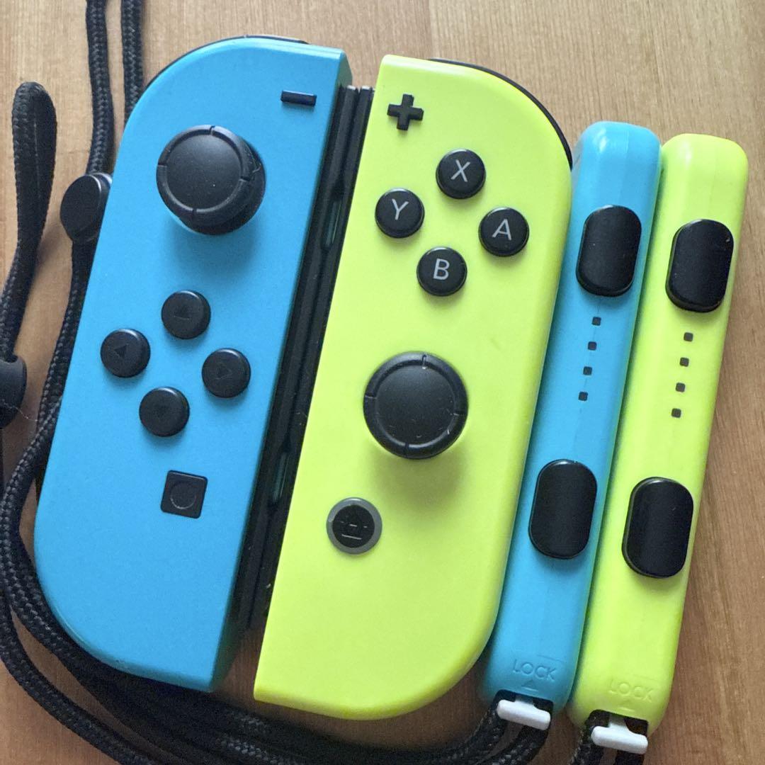 Switch ジョイコン ネオンブルー×ネオンイエロー カラーストラップ付属
