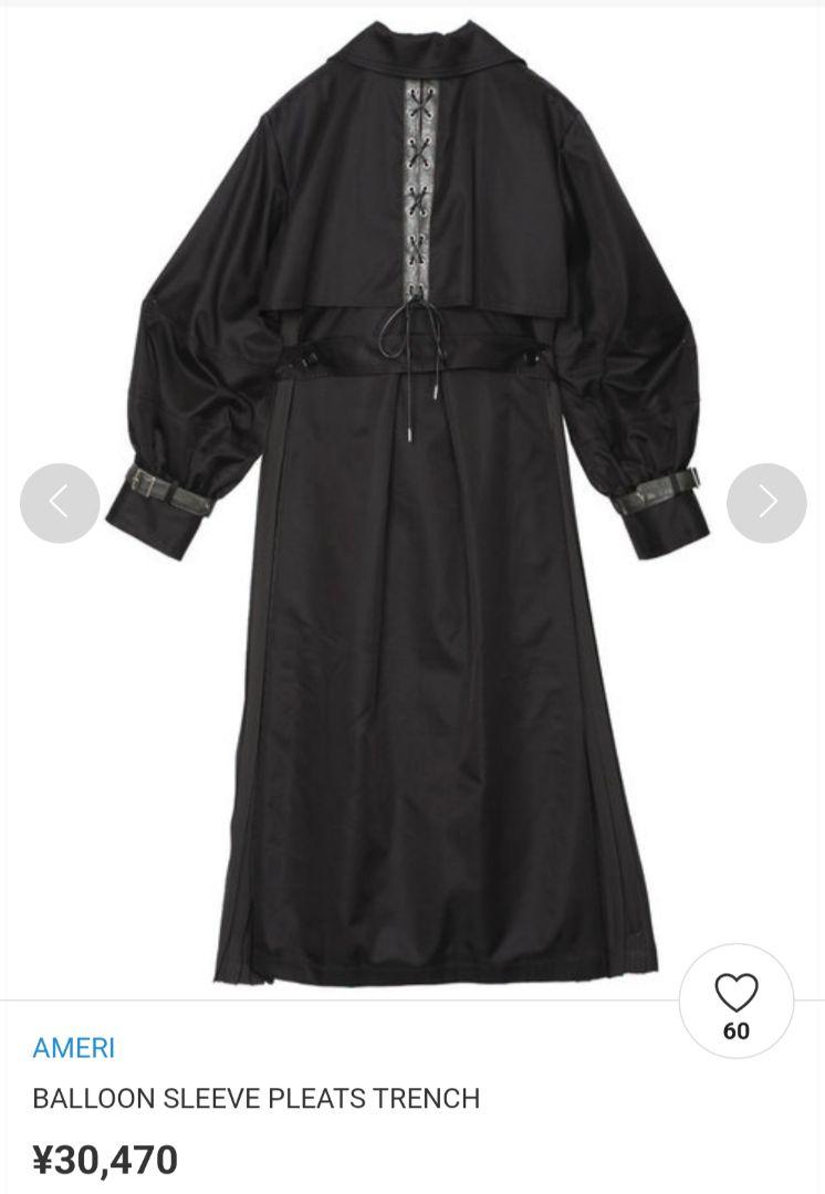 ジャケット・アウター AMERI BALLOON SLEEVE PLEATS TRENCH Ameri BALLOON SLEEVE PLEATS TRENCH ジャケット・アウター