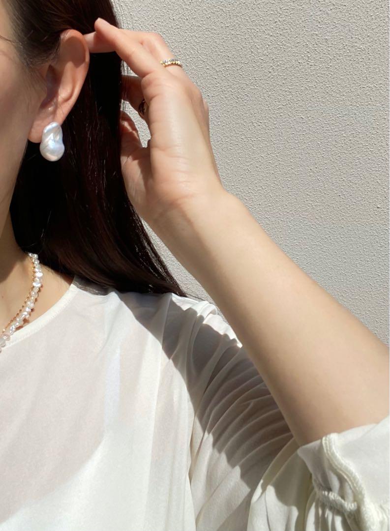 Sランク　oyster baroque pearlearrings ②