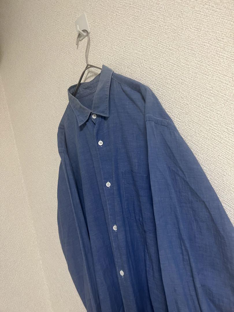 ゆるダボ◎状態◎  COMOLI コモリ　オープンシャツ　長袖　淡青　春コーデ