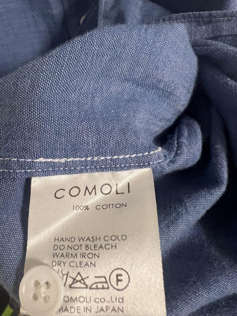 ゆるダボ◎状態◎  COMOLI コモリ　オープンシャツ　長袖　淡青　春コーデ