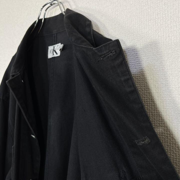 好評得価 90s カルバンクライン デニムカバーオール ロゴ 黒色 ビッグサイズ kLcia-m96820747879 お得超特価