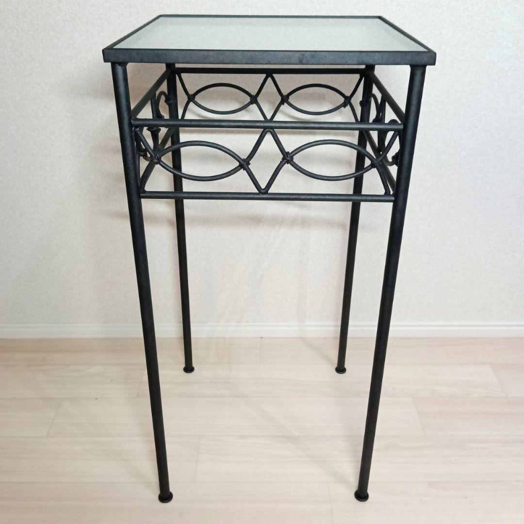 アイアン フラワースタンド フレンチスタイル テーブル 花台 エレガント ガラス