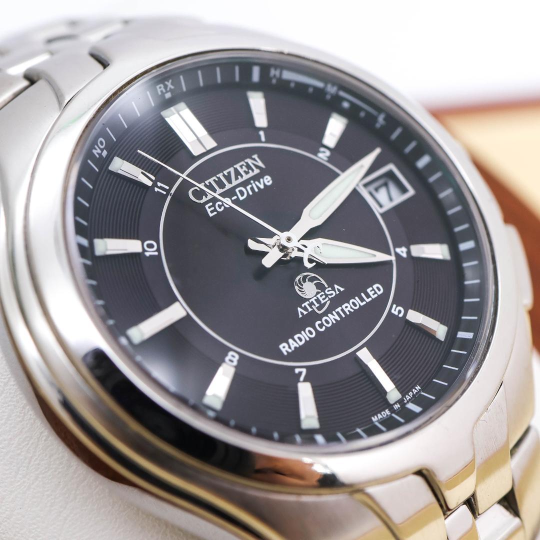 稼働 CITIZEN ATTESA 腕時計 電波ソーラー チタン デイト1523 稼働 CITIZEN ATTESA 腕時計 電波ソーラー チタン デイト1523
