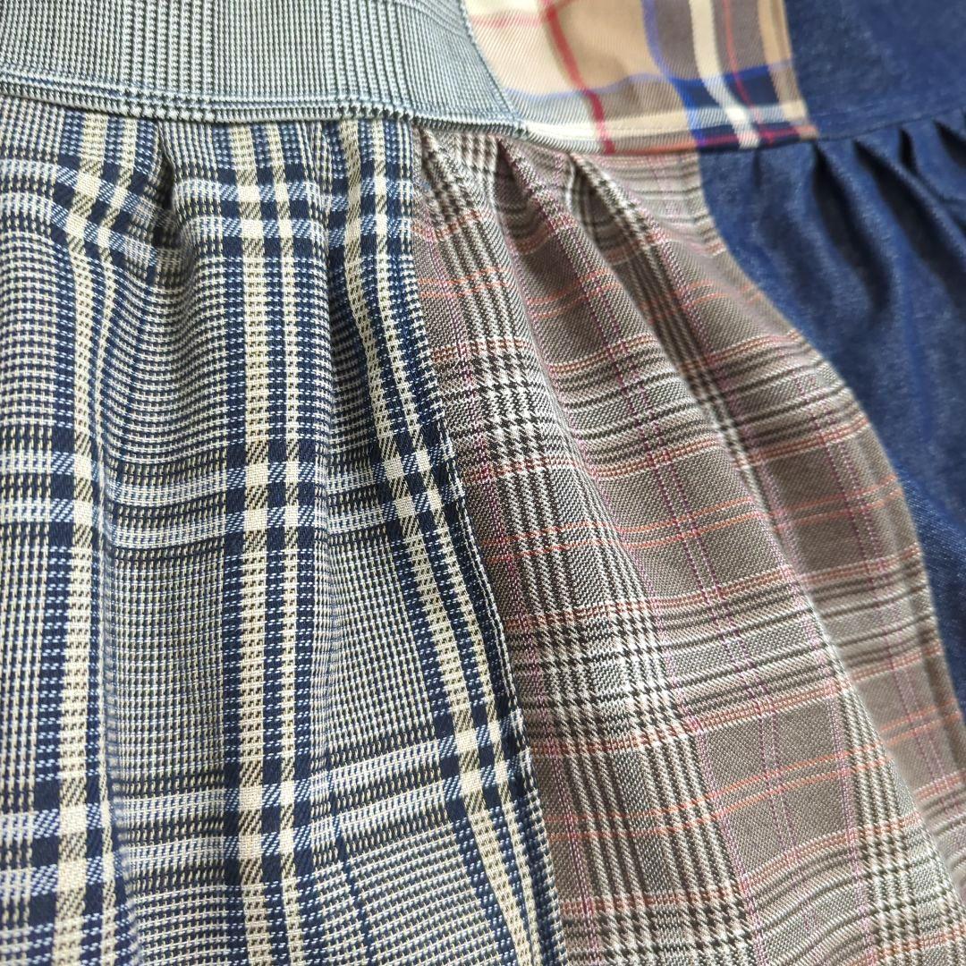 さや　ハンドメイド　古着リメイク　フリル　ロングスカート　No.117 さや様専用 ハンドメイド 古着リメイク フリル ロングスカート