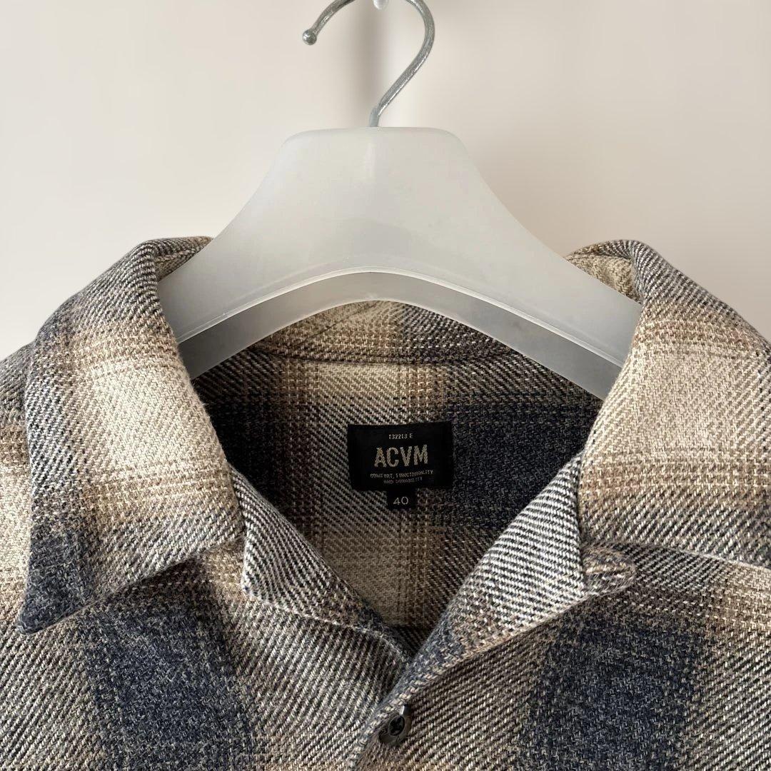 アディクトクローズ　ACVM ネルシャツ 40 オンブレ　チェックシャツ