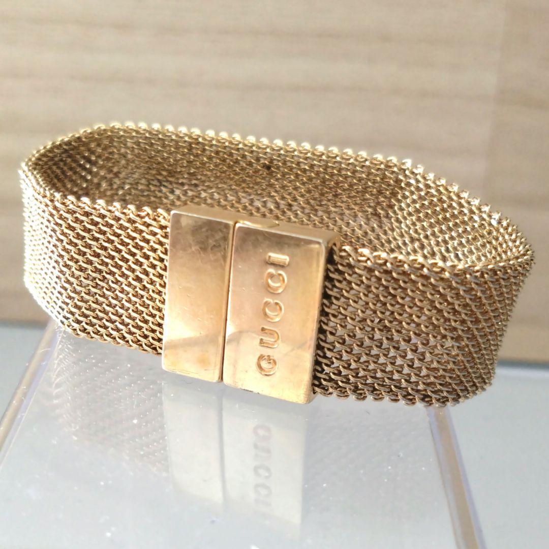 GUCCI　メッシュバングル GUCCI グッチ バングル ブレスレット メッシュ ゴールドカラー