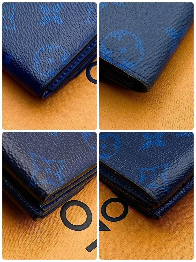 ルイヴィトン【現行最高級美品】タイガラマディスカバリーコンパクトウォレットブルー