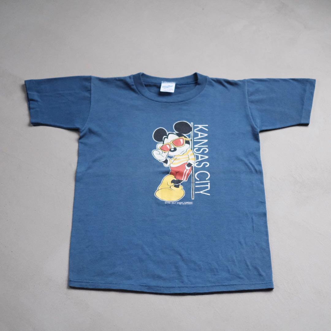 ビンテージディズニー ミッキー Tシャツ USA製 古着TシャツL(14-16)