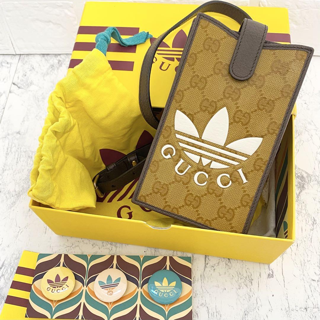 グッチ GUCCI GGクリスタル フォンケース アディダスコラボ ポーチ