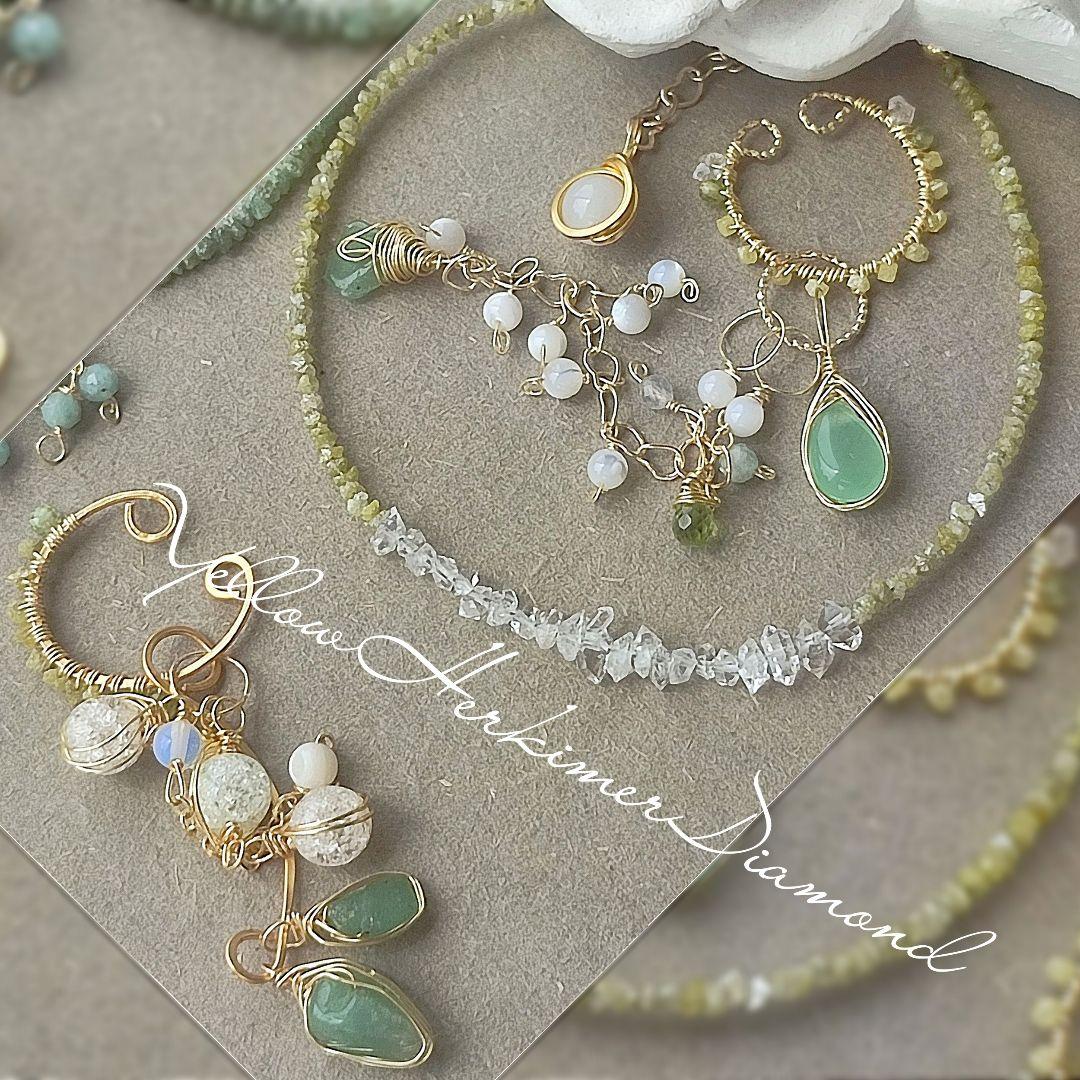 14Kgf イエロー ダイヤモンド ラフ ダイヤモンド原石 ネックレス 14Kgf イエロー ダイヤモンド ラフ ダイヤモンド原石 ネックレス