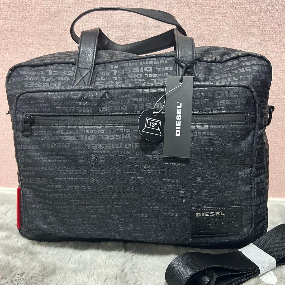 未使用　ディーゼル DIESEL バッグ way ブリーフケース ブラックロゴ柄