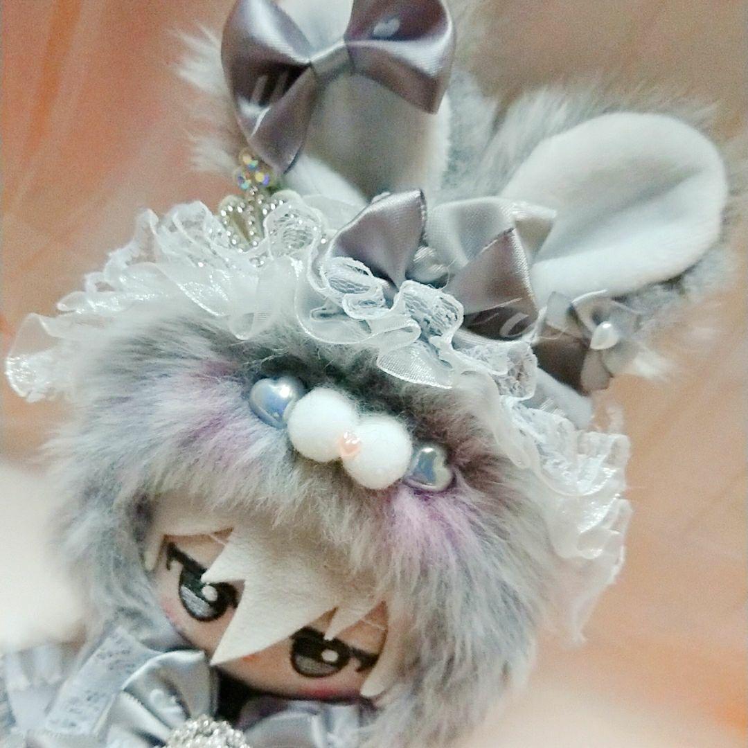 うさちゃん乗せたくまさん／ピンク❤︎おすわりぬい服 着ぐるみ ちびぐるみ.にとたん ぬい服 着ぐるみ おすわり 10cm （おすわり ぬい服 着ぐるみ