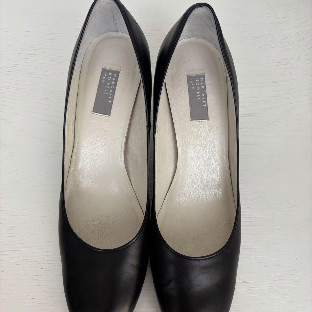 MARGARET HOWELL idea 黒 ヒールパンプス 24cm 日本製