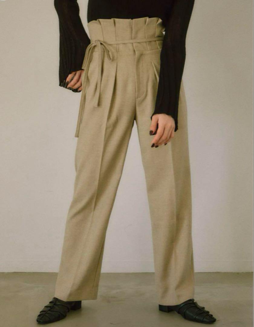 Eaphi belt ribbon high waist pants