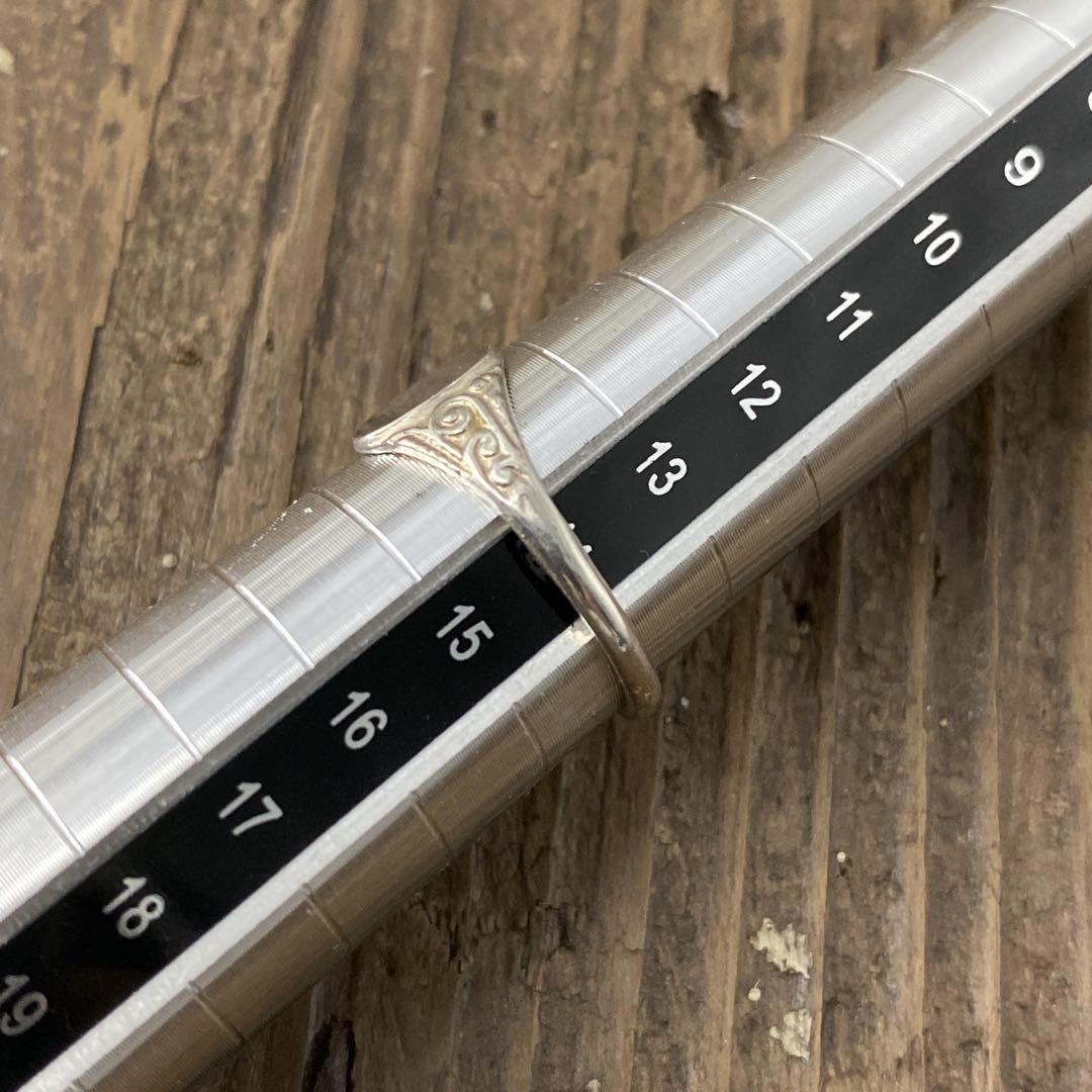 英国 スターリングシルバー シグネットリング 渦巻き 14号 英国 スターリングシルバー シグネットリング 渦巻き 14号