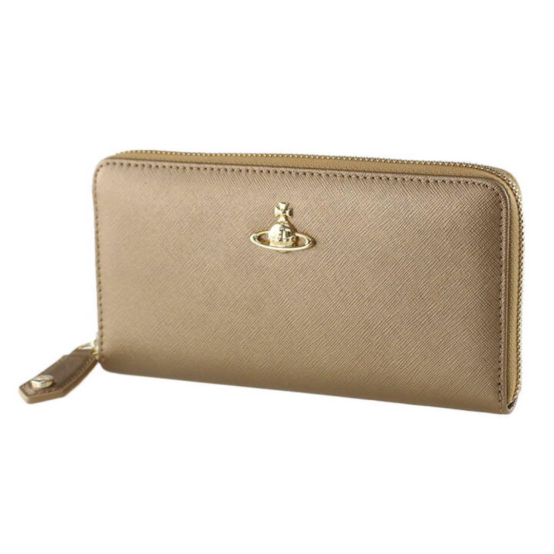 Vivienne westwood 長財布　ジップ　ゴールド　ヴィヴィアン