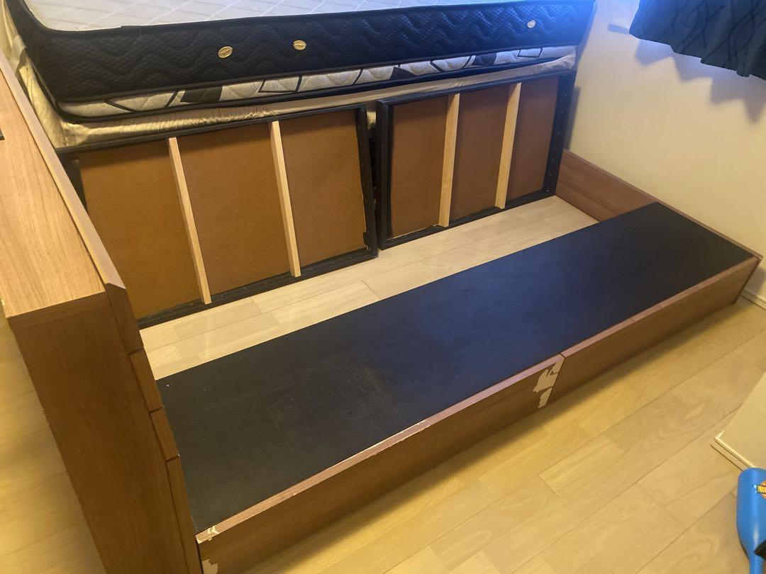 シングルベット　収納タンス付き