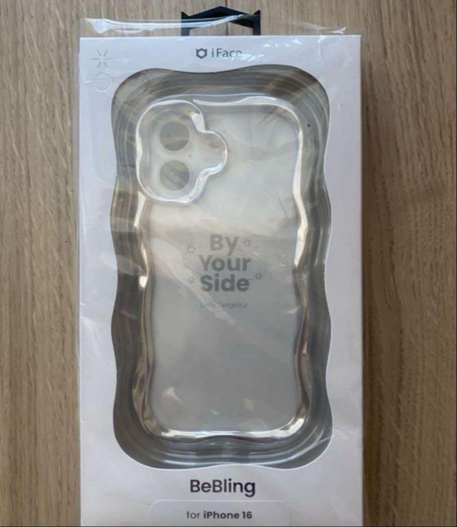 新品　iFace BeBling iPhone16用ケース　シルバー