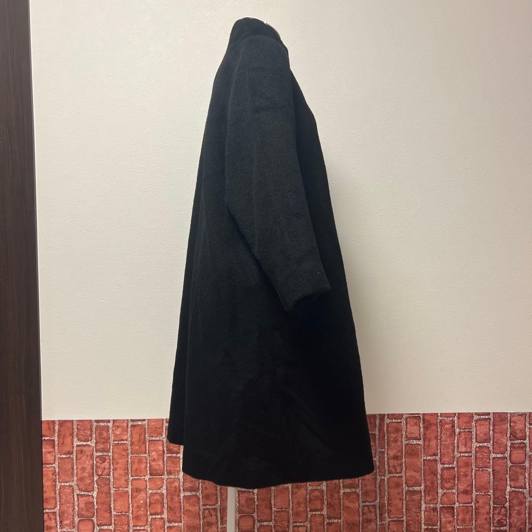 REGENCE アルパカ ウール ロングコート 黒 ハイネック ボタン付きM REGENCE GULLKHAN_COM