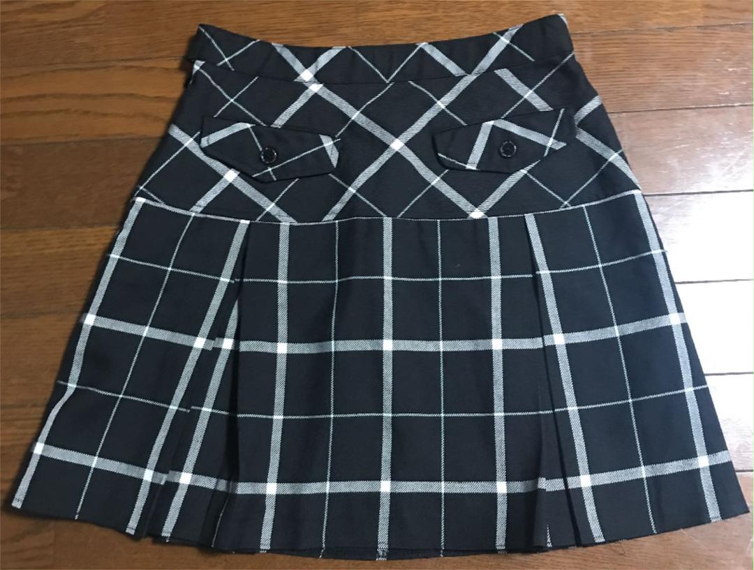 エンジェルブルー☆黒ボックスプリーツスカート☆160 美品