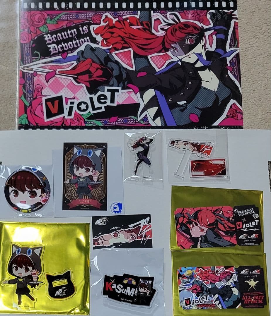 ペルソナ5 アモカフェ 等 9点セット 芳澤かすみ アクリルスタンド 等