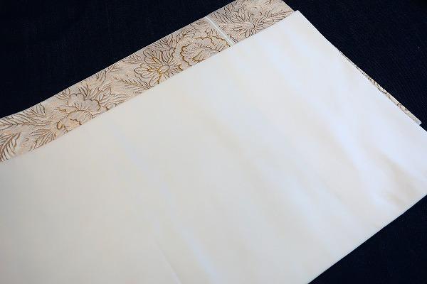 逸品　川島織物謹製　袋帯　ホワイトゴールド 4m45cm フォーマルお洒落　正絹