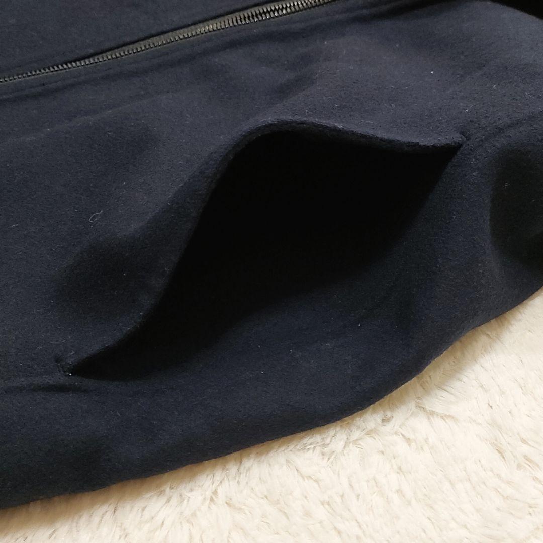 極美品 高級 カシミヤ混 ウール ジップ コート Theory セオリー 紺 L