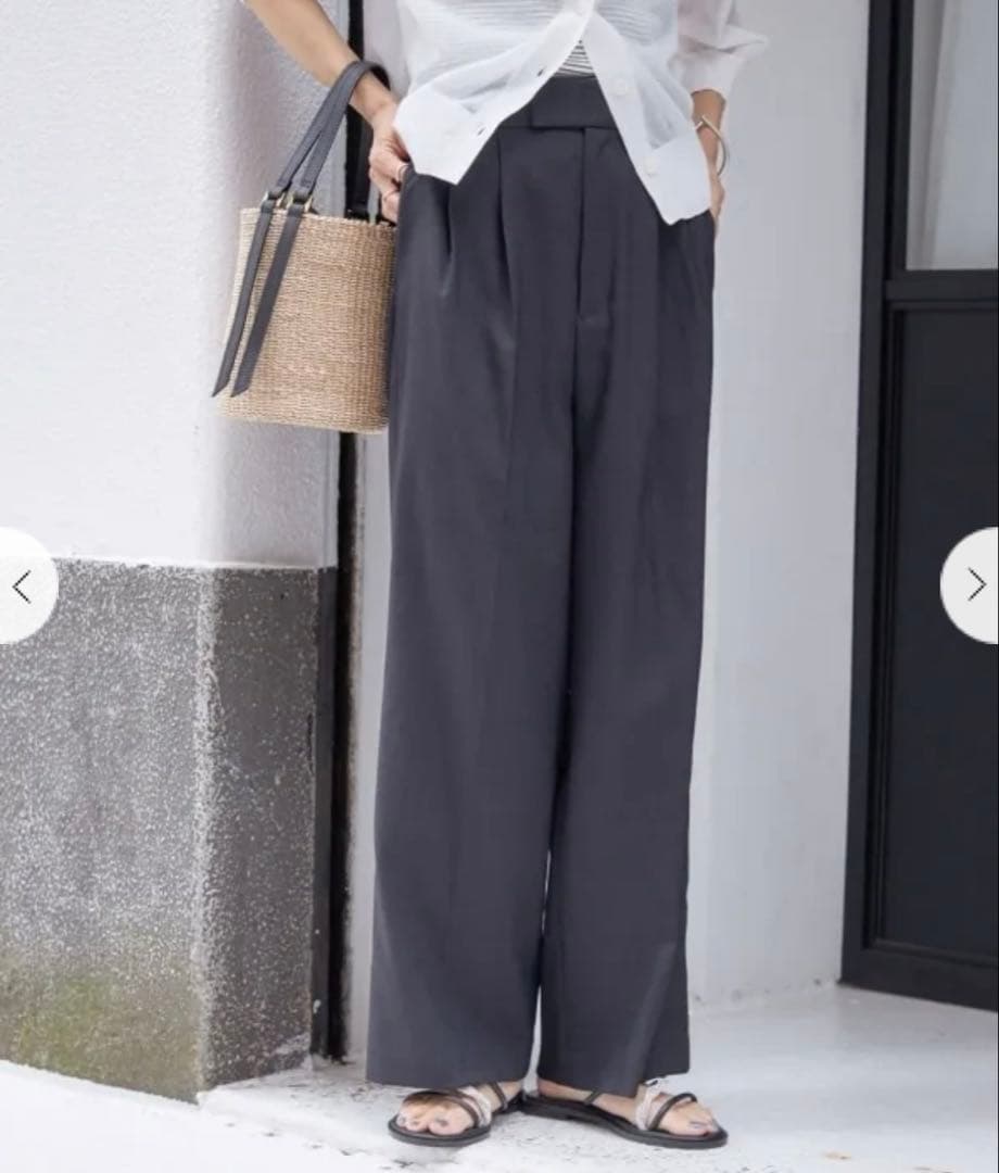 ⭐︎新品タグ付き⭐︎SHIPS 2タック ワイドパンツ (ネイビー)