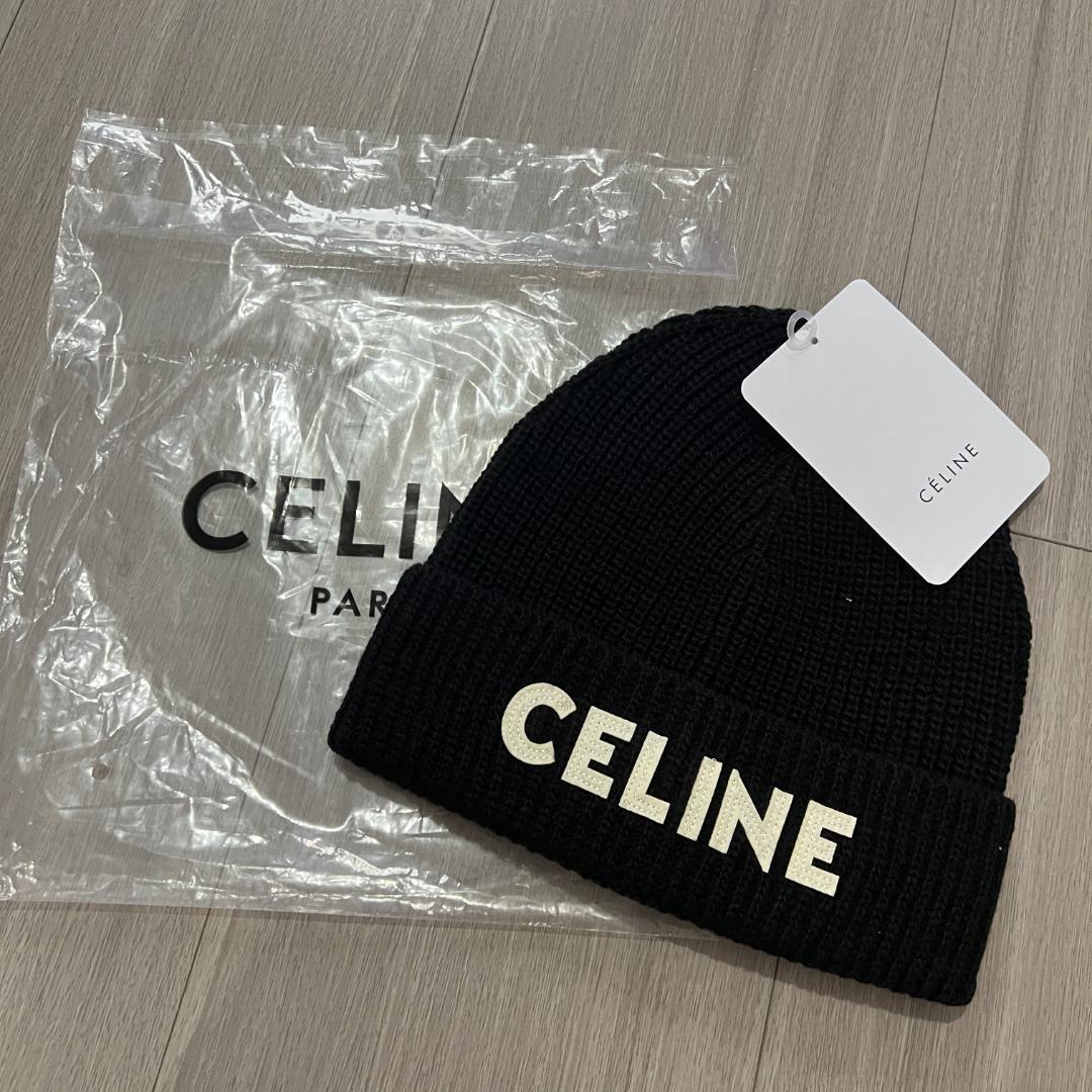CELINE ブラック ニット帽
