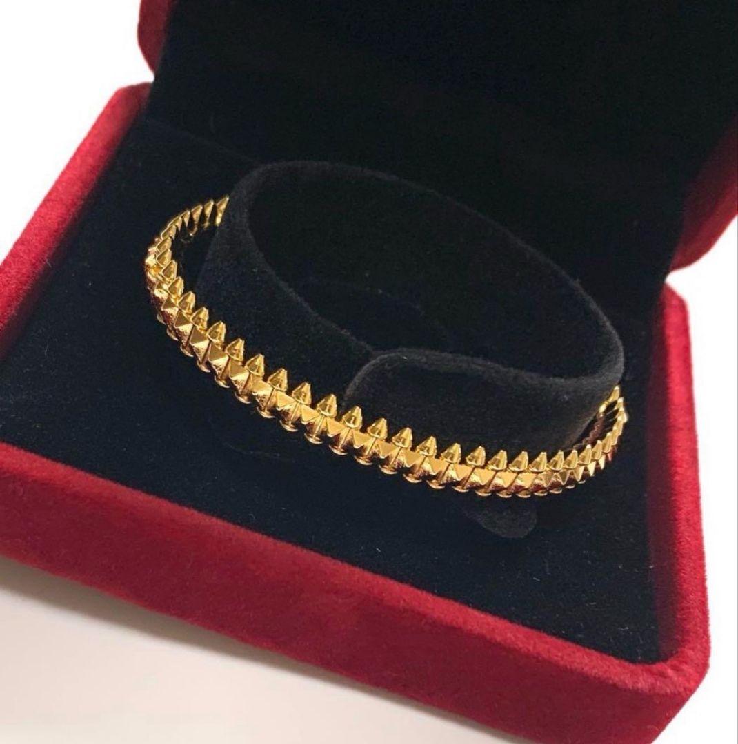 【最高品質】イエローゴールド クラッシュ トゲトゲ 　ブレスレット