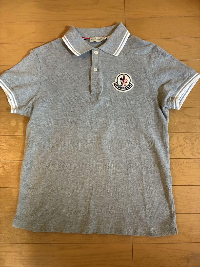 MONCLER ビッグワッペンポロシャツ グレー M