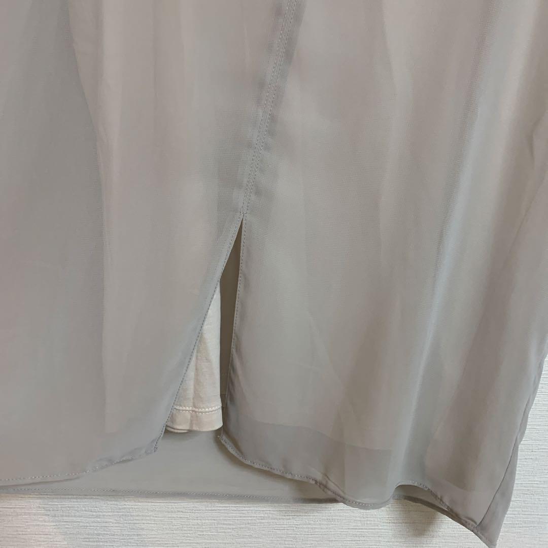 美品✨ アイシービー ICB シアー フレンチスリーブ ブラウス グレー