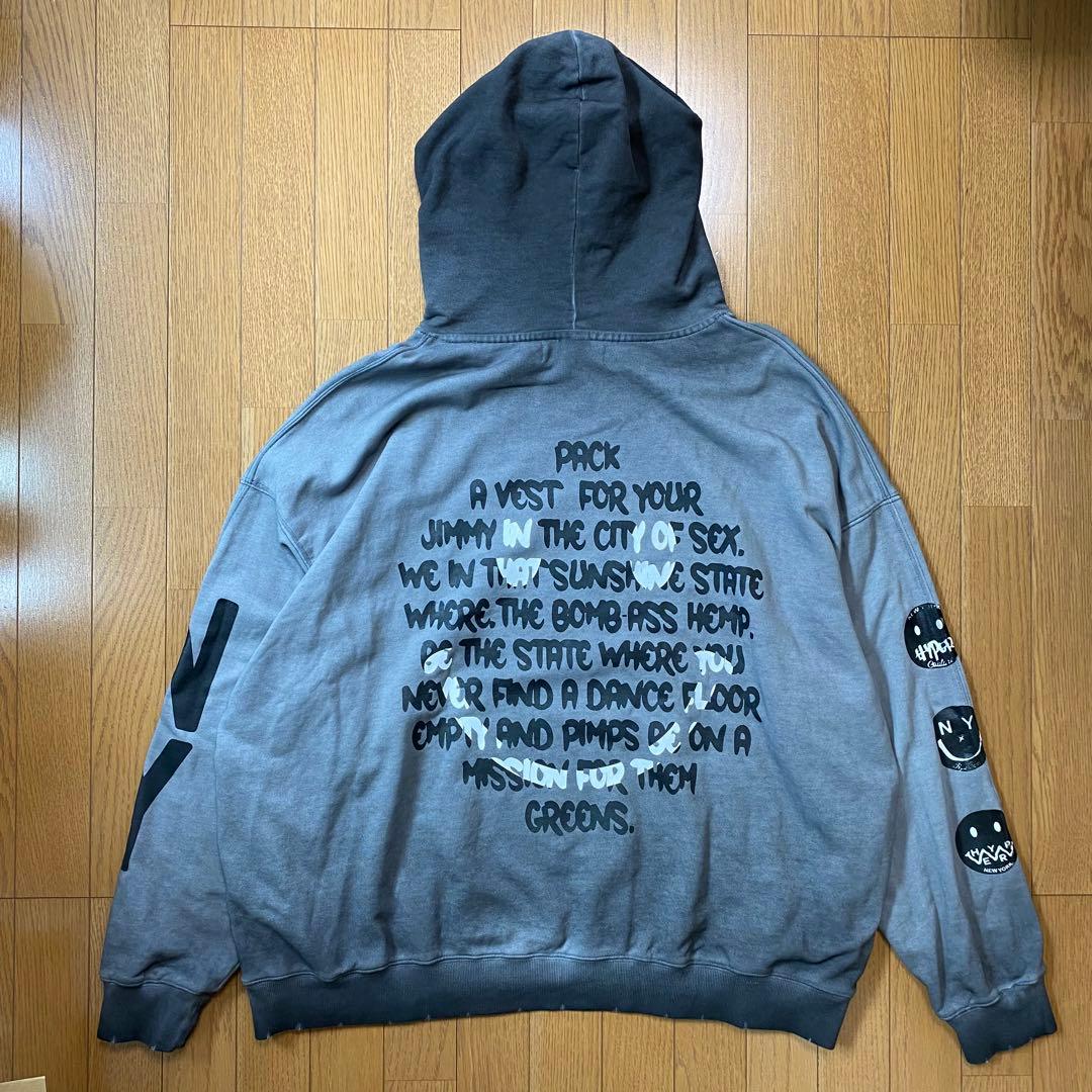 【SALE/76%OFF】Hyper Couture オーバーサイズ ダメージ プリントパーカー