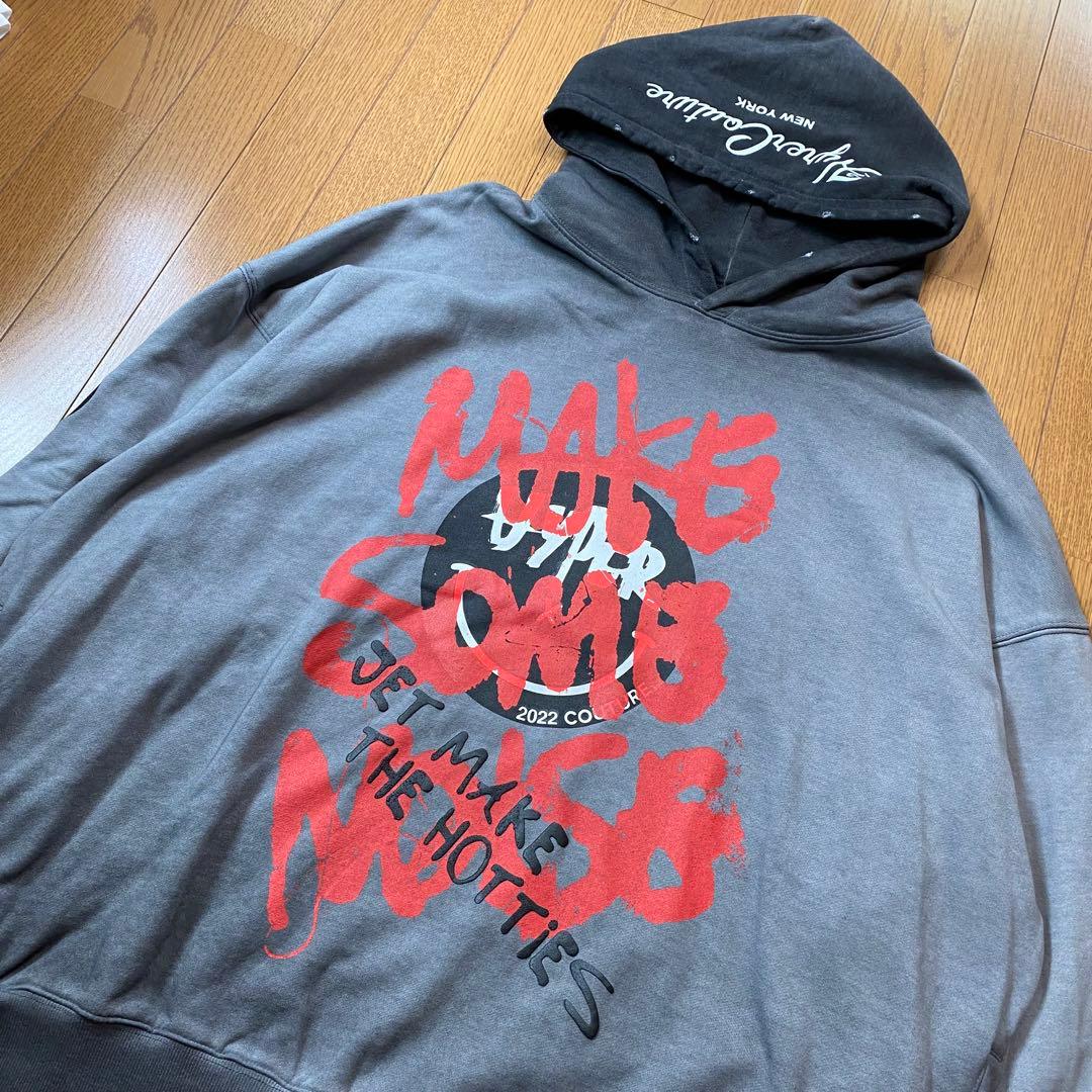 【SALE/76%OFF】Hyper Couture オーバーサイズ ダメージ プリントパーカー