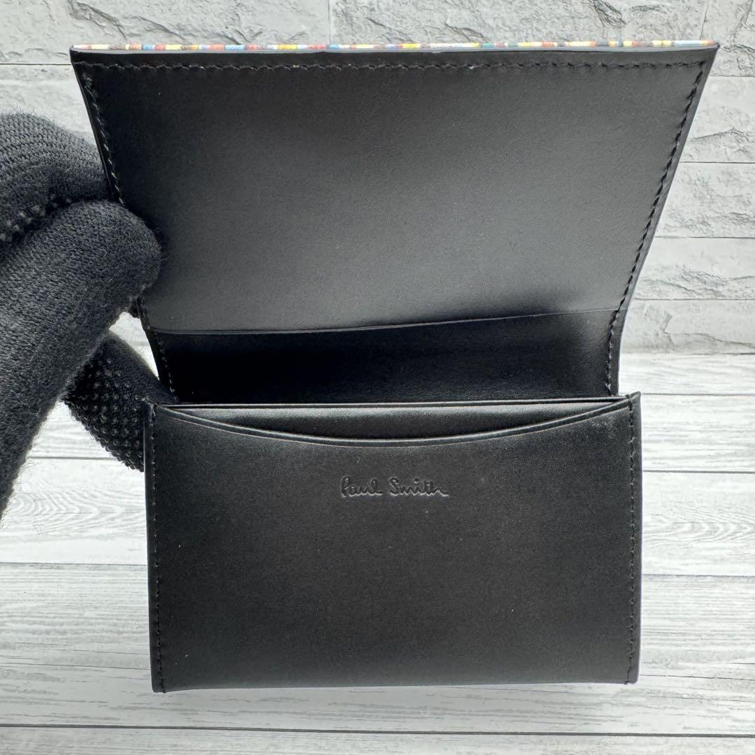 未使用級】Paul Smith マルチストライプ 名刺入れ レザー